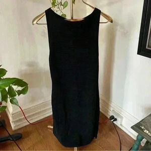 Theory Black Ribbed Dress - Medium